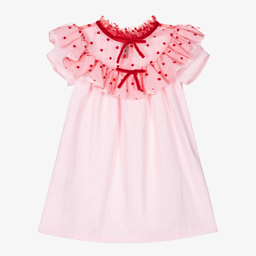 Phi Clothing - Robe trapèze rose et rouge à tulle | Childrensalon