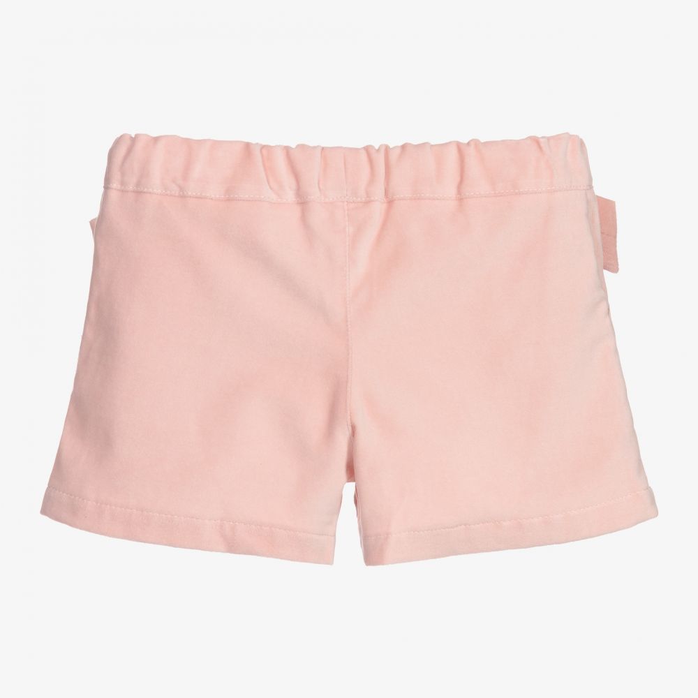 velvet light pink shorts