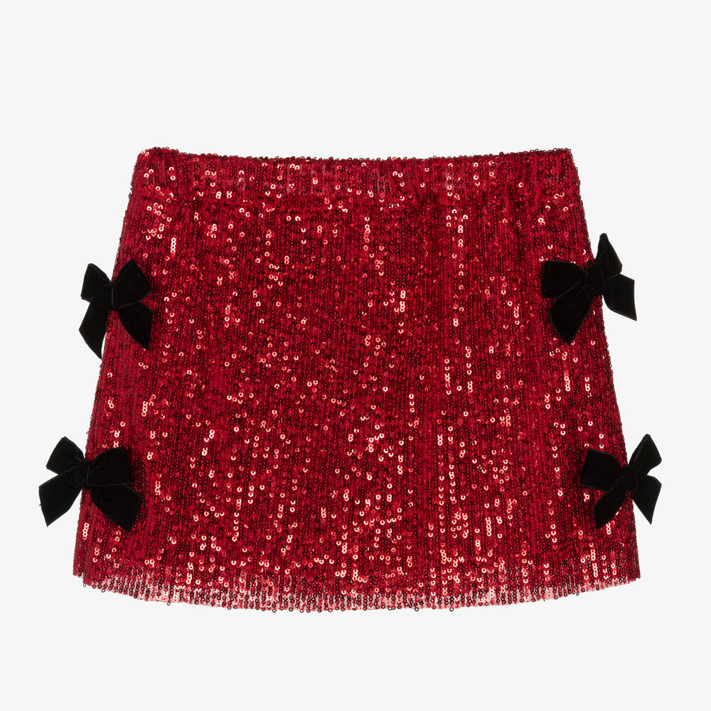 Phi Clothing - Girls Red Sequin Skirt | Childrensalon