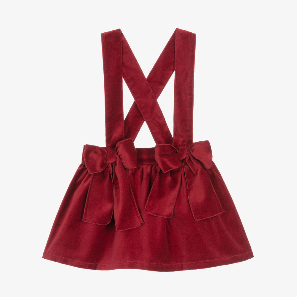 Phi Clothing - Girls Red Velvet Skirt | Childrensalon