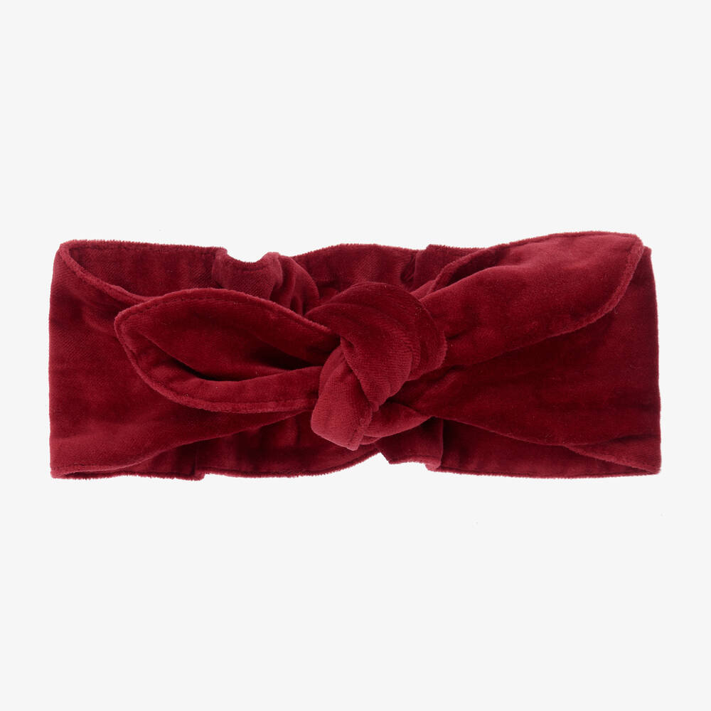 Phi Clothing - Красная бархатная повязка на голову с узлом | Childrensalon