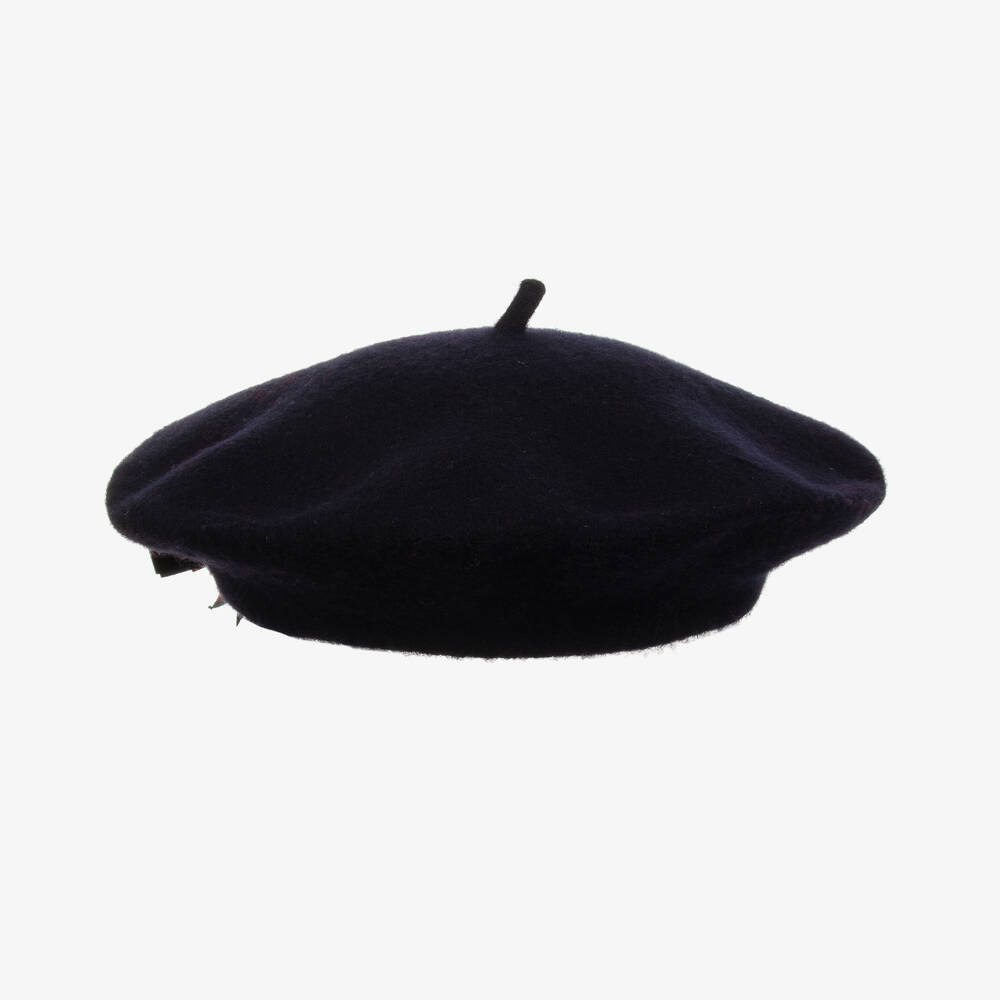 Girls Navy Blue Wool Beret