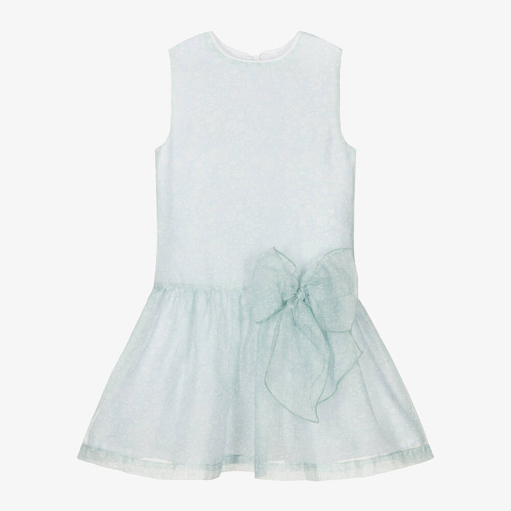 Piccola Speranza - Girls Pale Green Floral Dress | Childrensalon