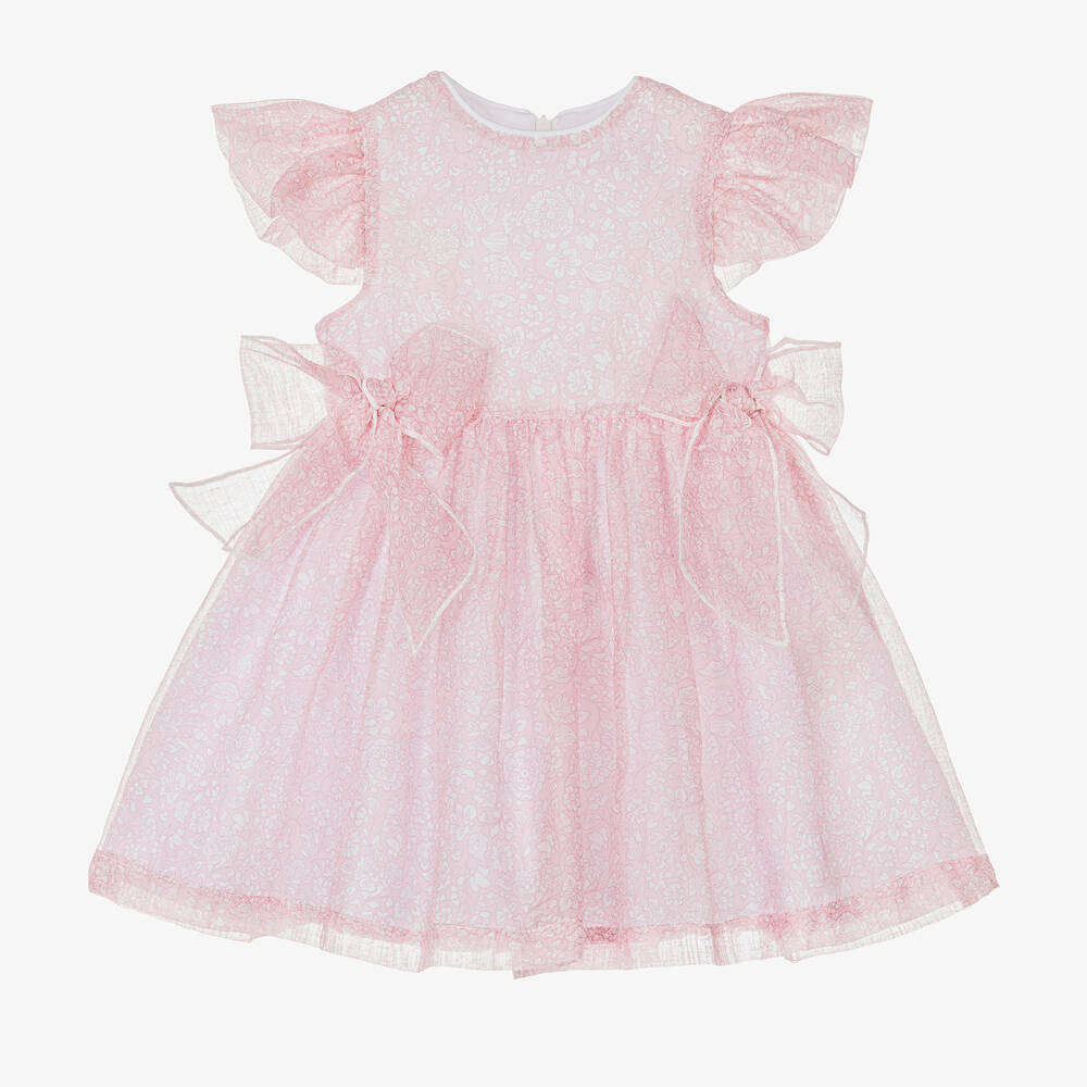 Piccola Speranza - Girls Pink Floral Dress  | Childrensalon