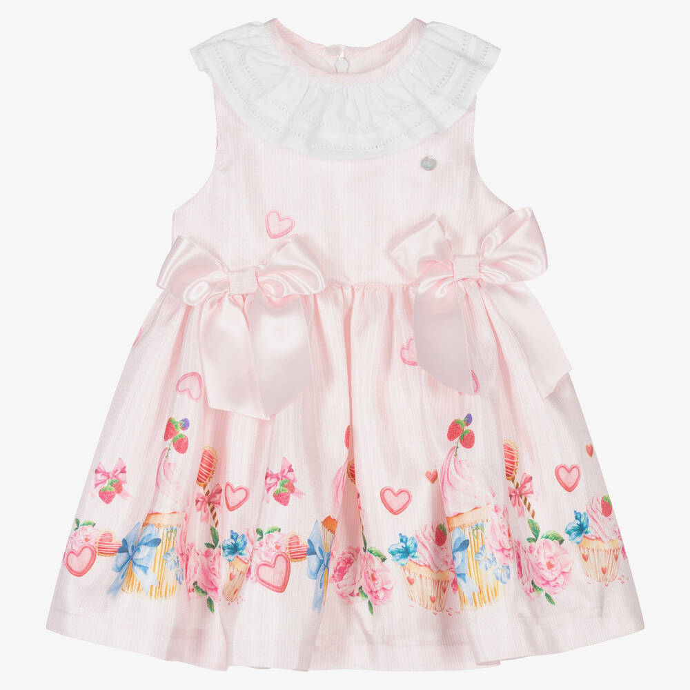 Piccola Speranza - Vestido rosa de satén cupcakes flor | Childrensalon