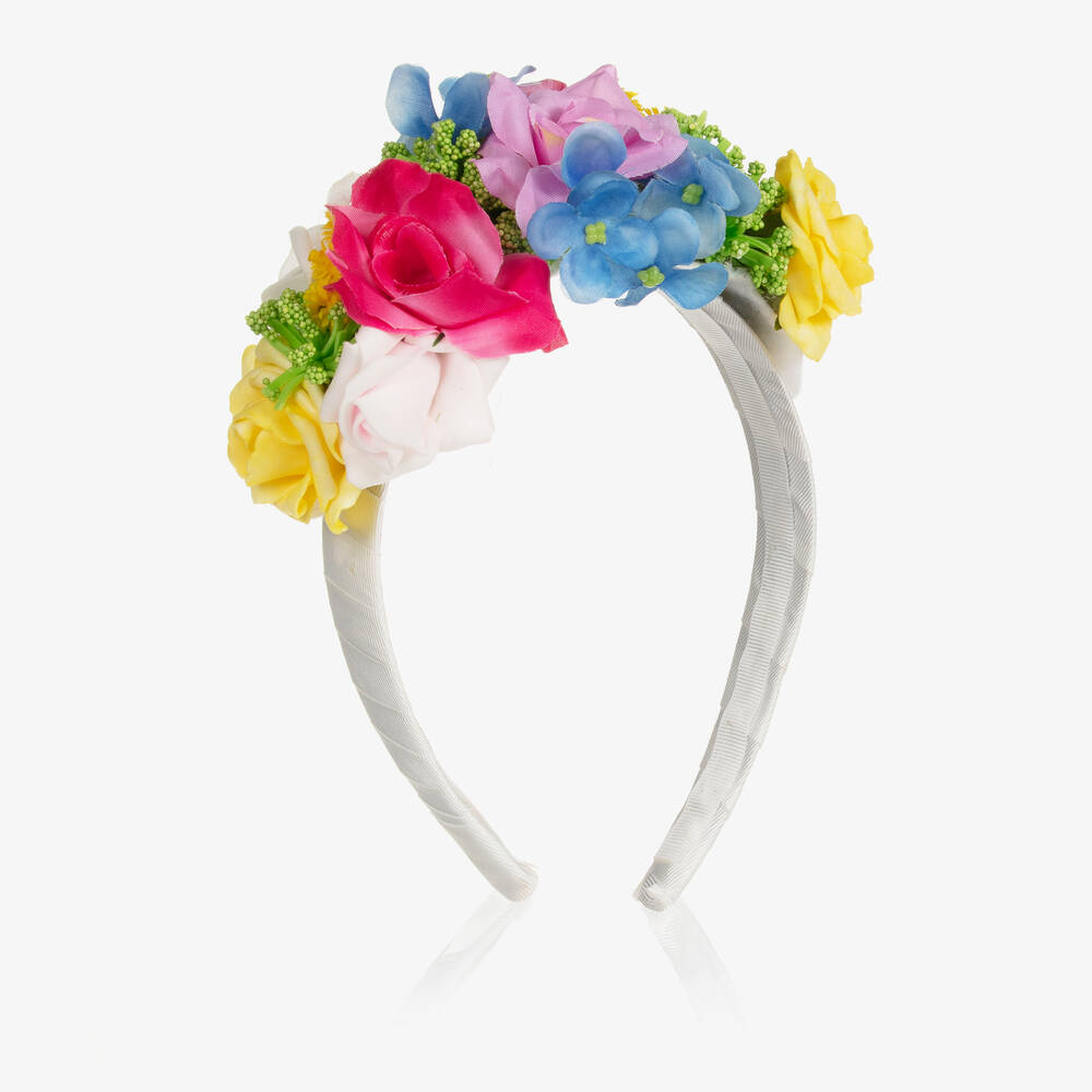 Piccola Speranza - Girls White Floral Hairband | Childrensalon