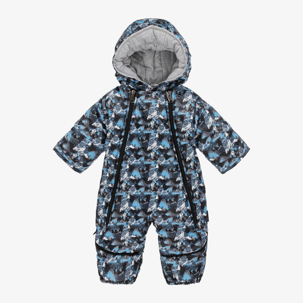 Pilguni - Baby Boys Blue Mountain Print 2-in-1 Snowsuit | Childrensalon