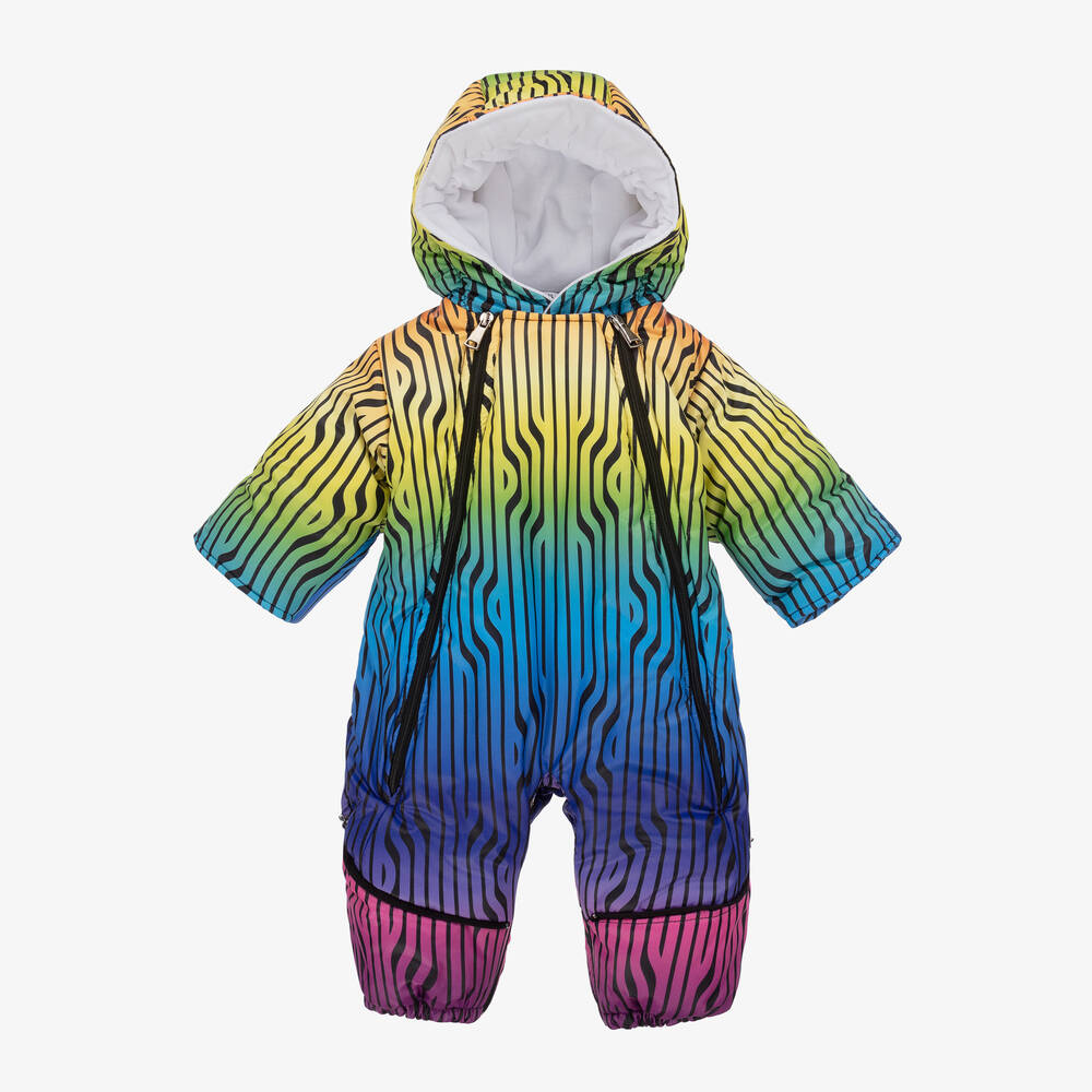 Pilguni - Baby Girls Multicoloured Stripe 2-in-1 Snowsuit | Childrensalon