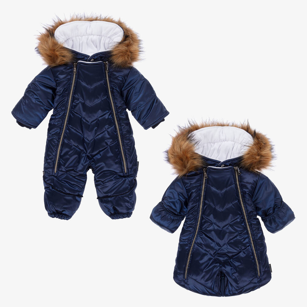 Pilguni - Blue 2-in-1 Baby Snowsuit | Childrensalon