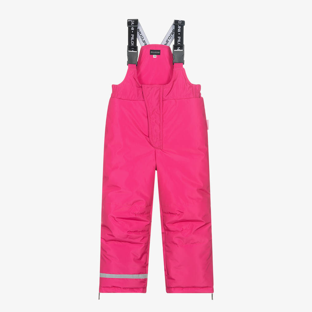 Pilguni - Girls Pink Ski Salopettes | Childrensalon