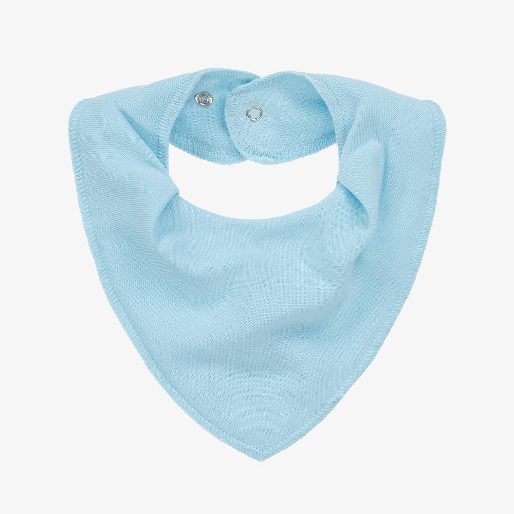 Pippi - Blue Organic Cotton Bandana Baby Bib | Childrensalon