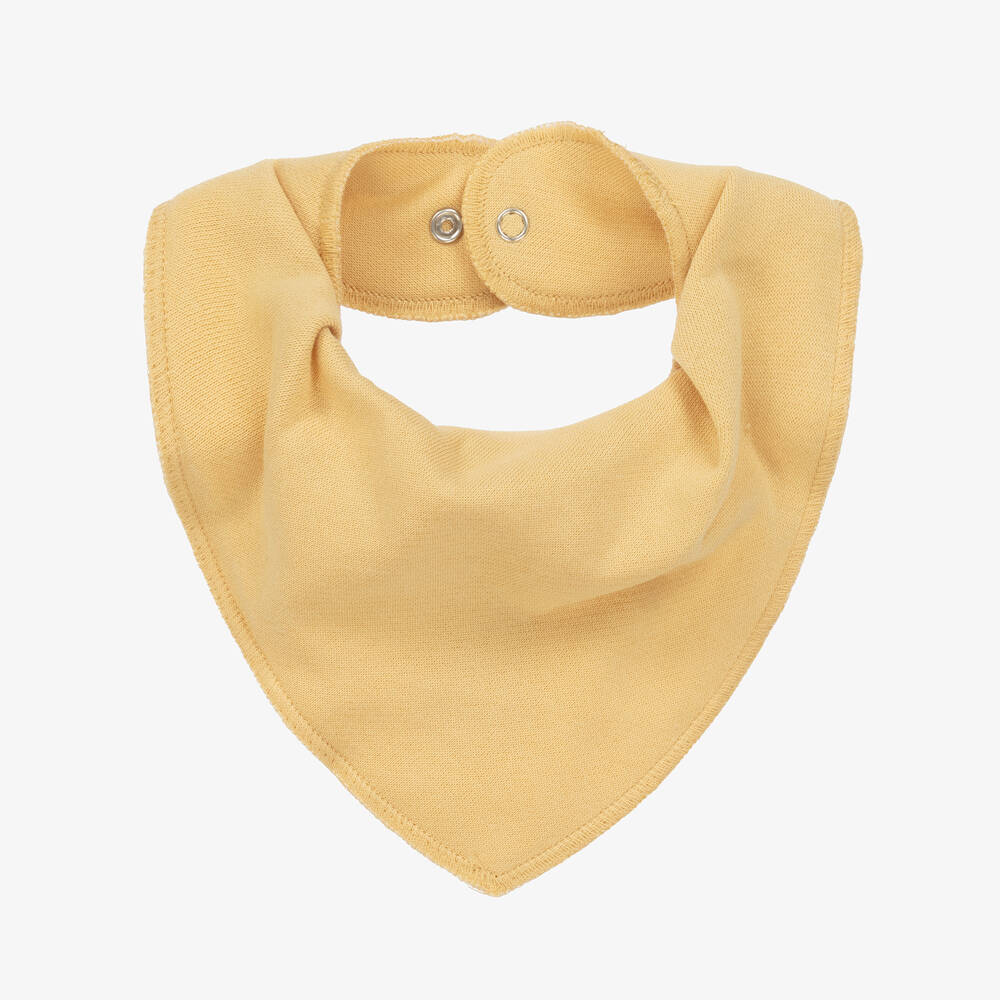 Pippi - Yellow Organic Cotton Bandana Baby Bib | Childrensalon