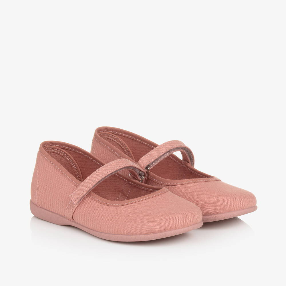 Shop Pisamonas Girls Coral Pink Canvas Bar Shoes