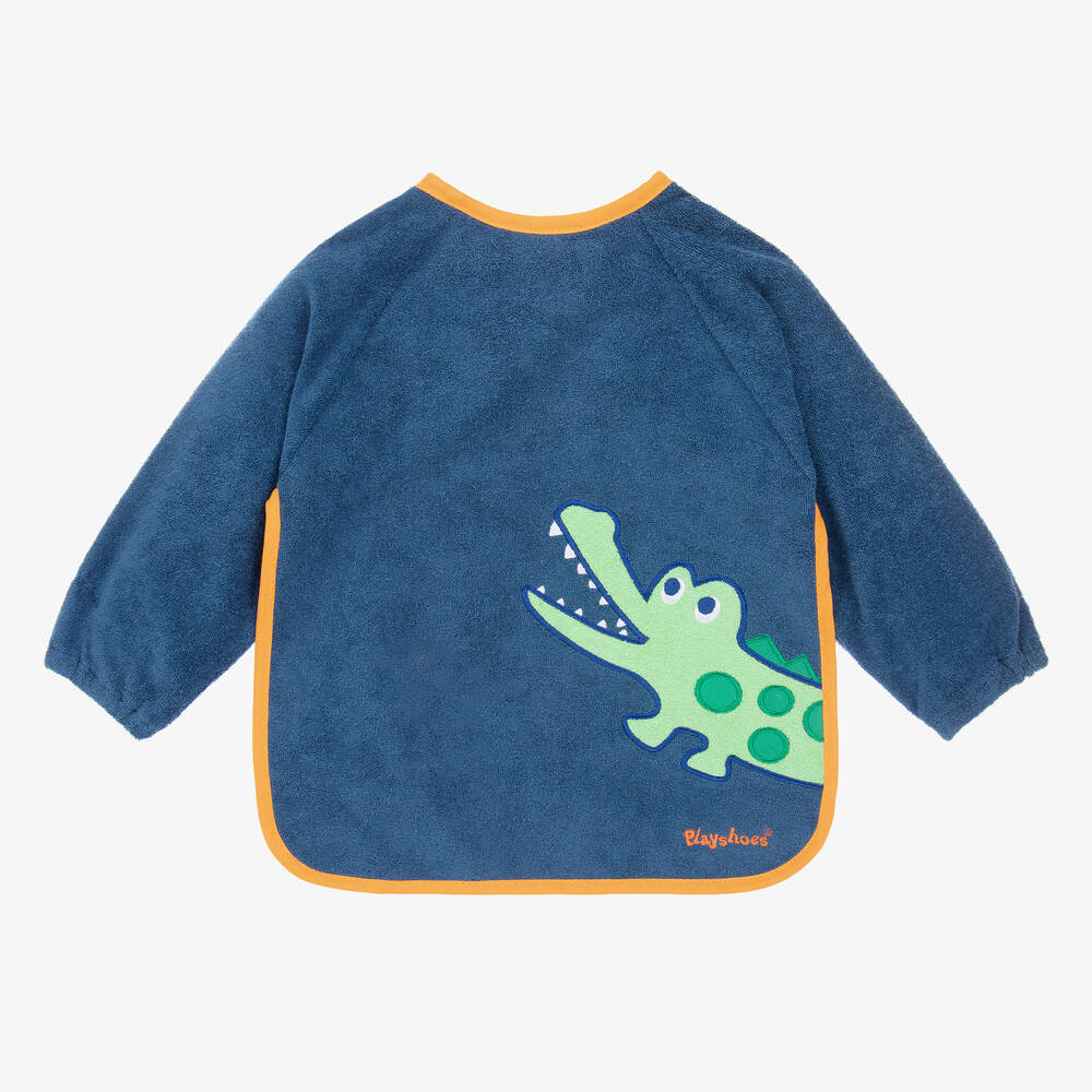Playshoes - Синий нагрудник с рукавами с принтом крокодильчика | Childrensalon