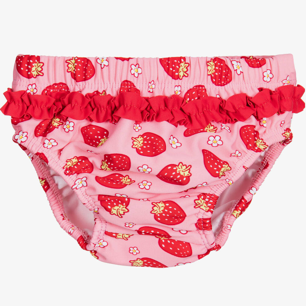 Playshoes - Baby Girls Pink & Red Swim Pants (UPF50+) | Childrensalon