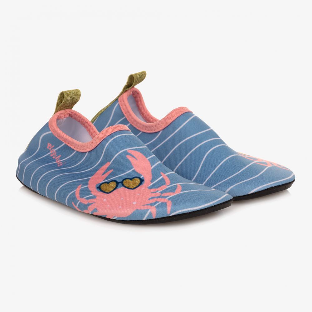Playshoes - Розово-голубые акватапочки с крабами | Childrensalon