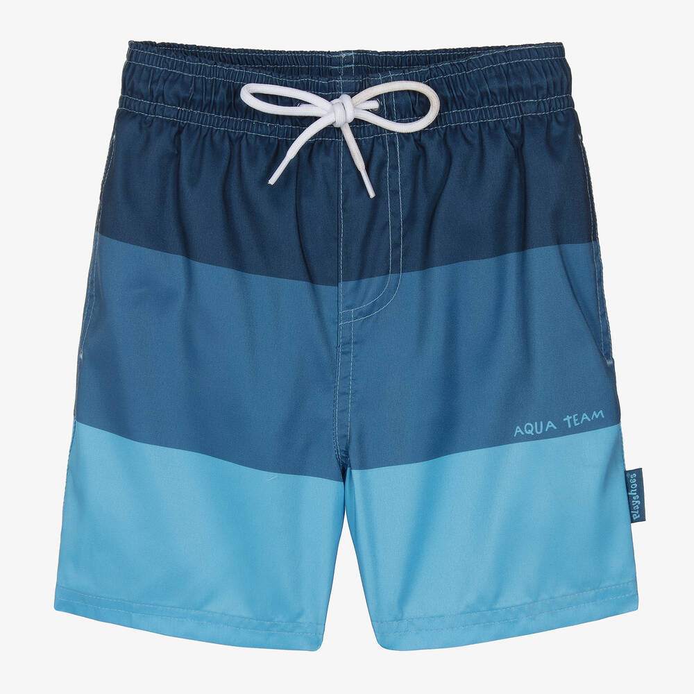 Shop Playshoes Boys Blue Colourblock Swim Shorts (upf40+)