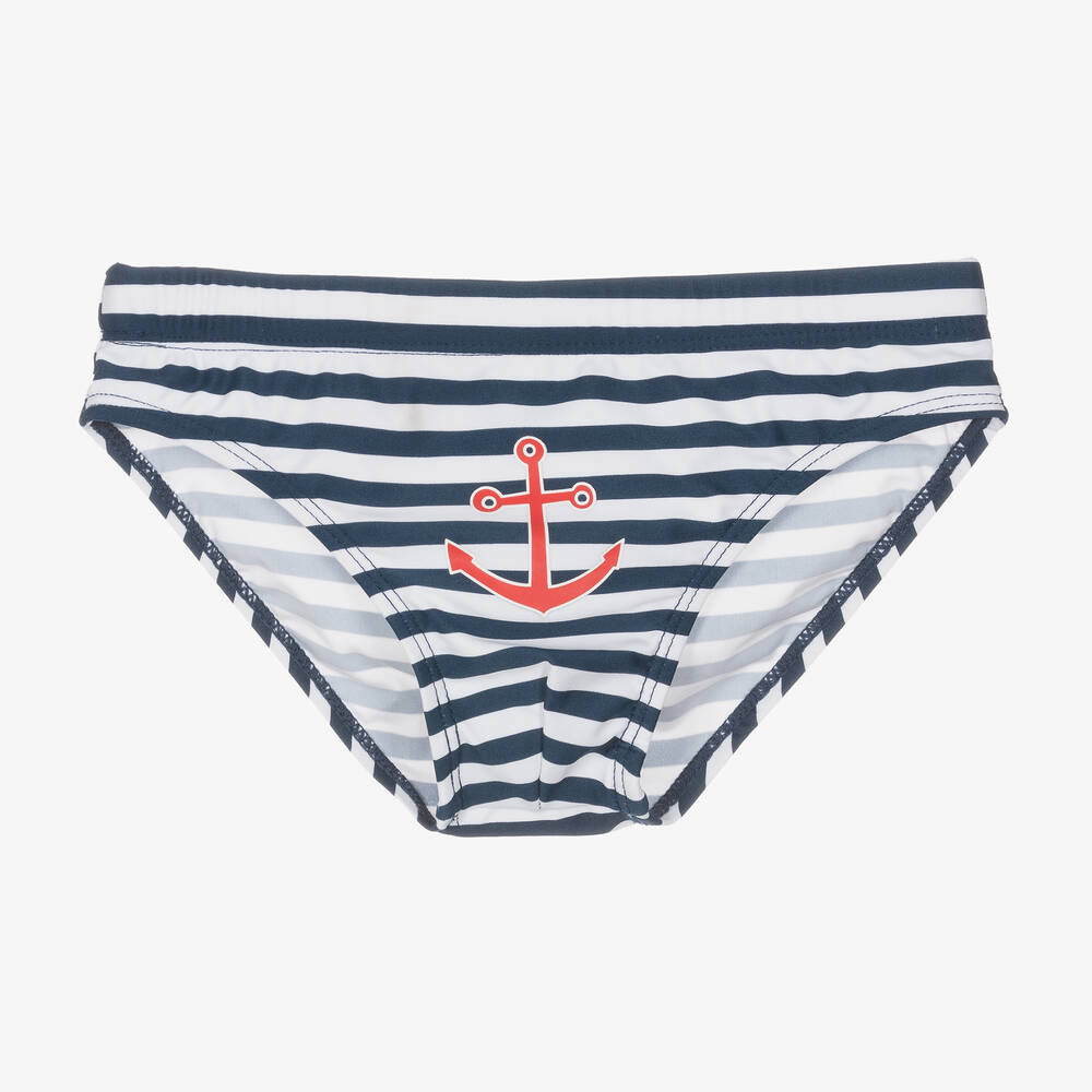 Playshoes - Boys Blue Stripe Swim Trunks (UPF50+) | Childrensalon