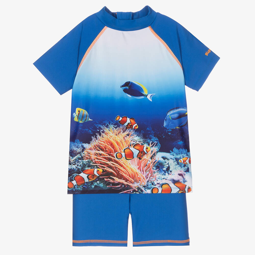 Playshoes - بدلة سباحة واقية من الشمس لون أزرق للأولاد (+UPF50) | Childrensalon