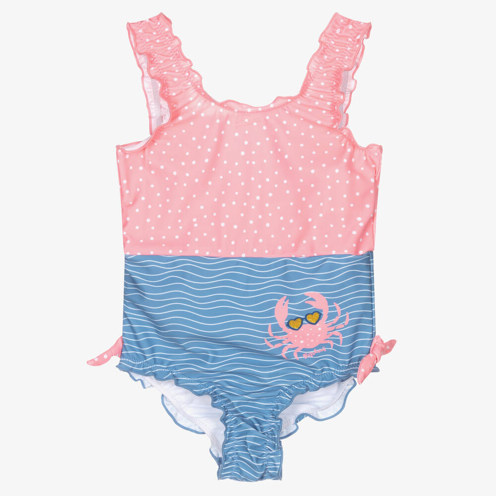 Playshoes - Girls Pink & Blue Swimsuit (UPF50+) | Childrensalon
