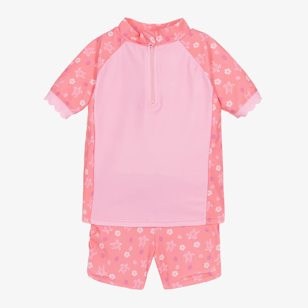 Playshoes - Girls Pink Floral Swim Set (UPF40+) | Childrensalon