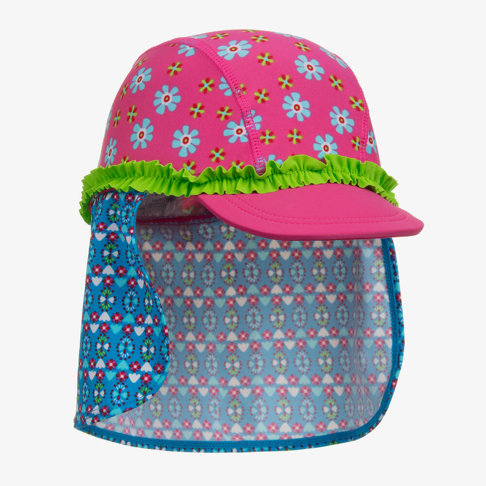 Playshoes - Girls Pink Sun Protective Hat (UPF50+) | Childrensalon
