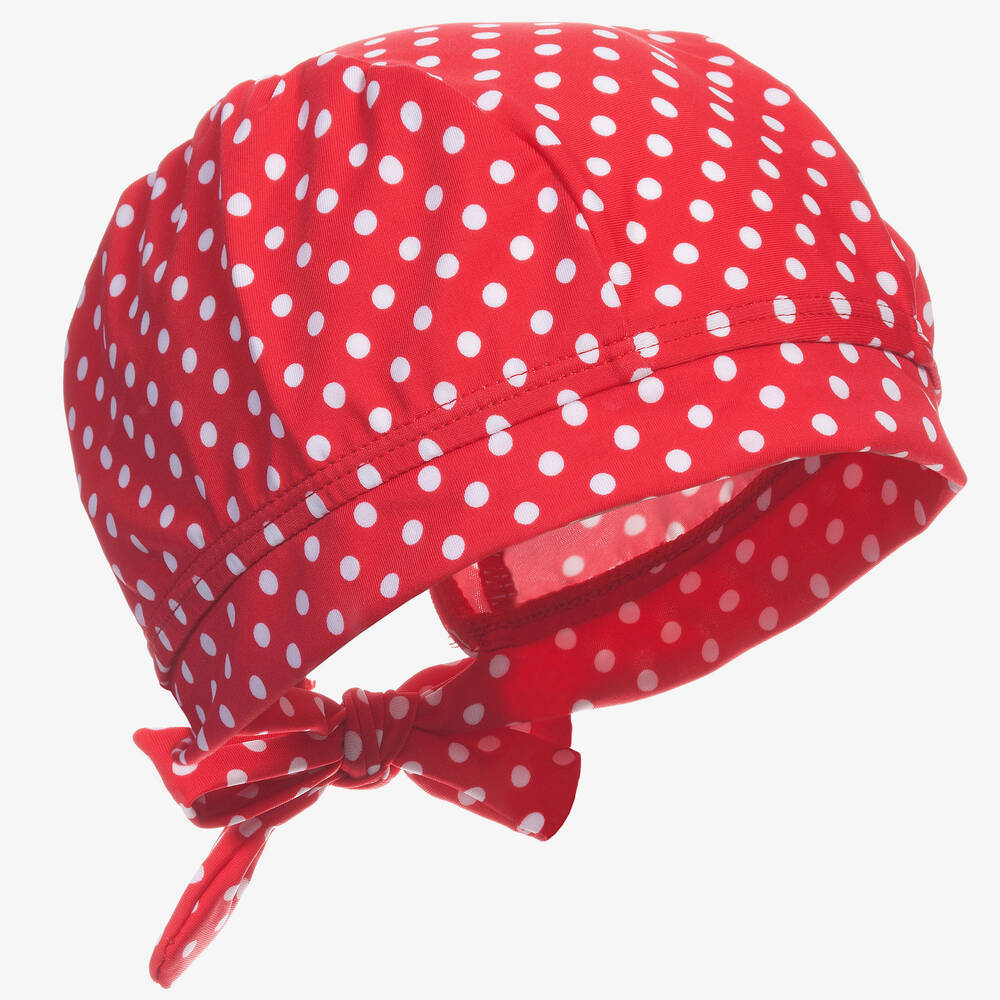 Playshoes - Girls Red Polka Dot Swim Hat (UPF50+) | Childrensalon