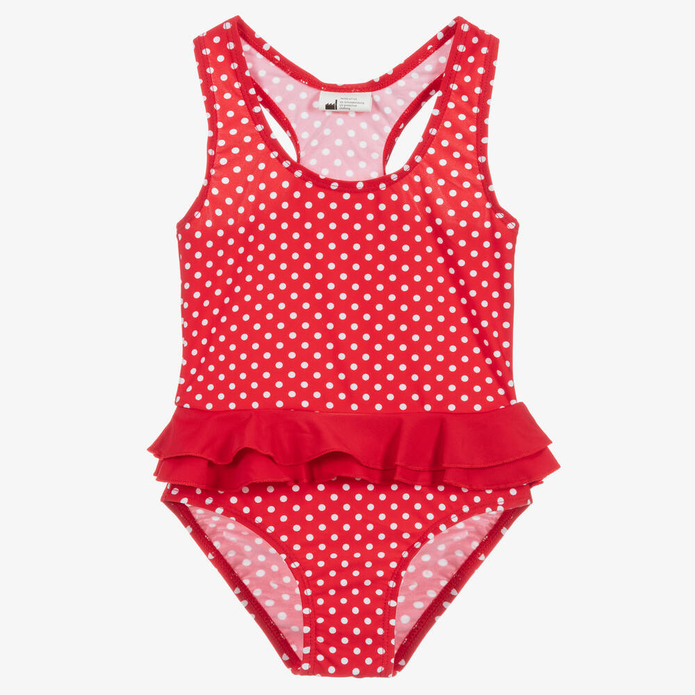 Playshoes - Girls Red Polka Dot Swimsuit | Childrensalon