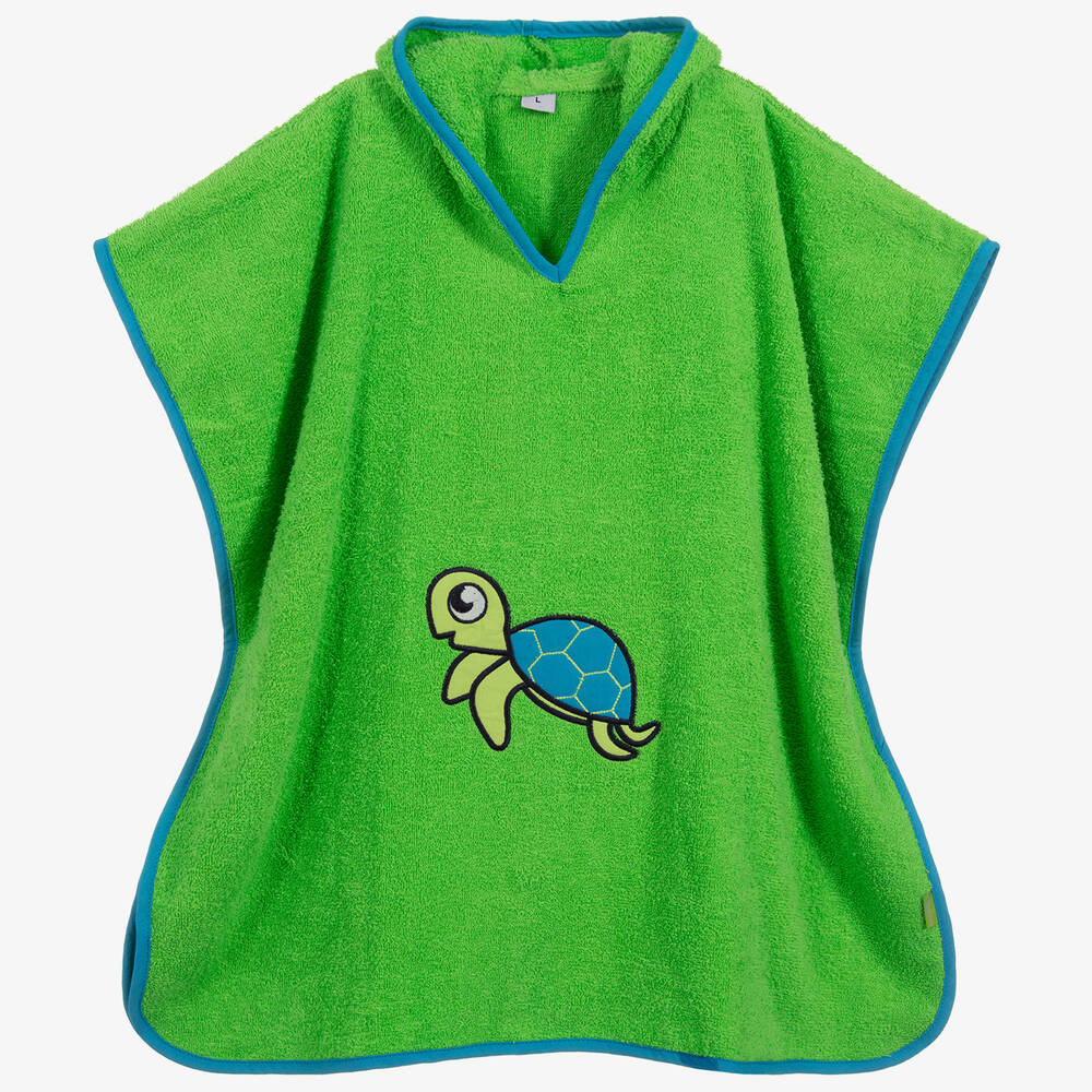 Playshoes - Green Cotton Turtle Poncho Towel | Childrensalon