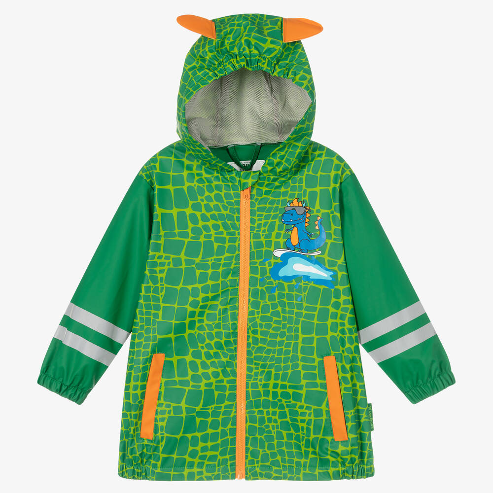 Playshoes - Green Dino Raincoat | Childrensalon