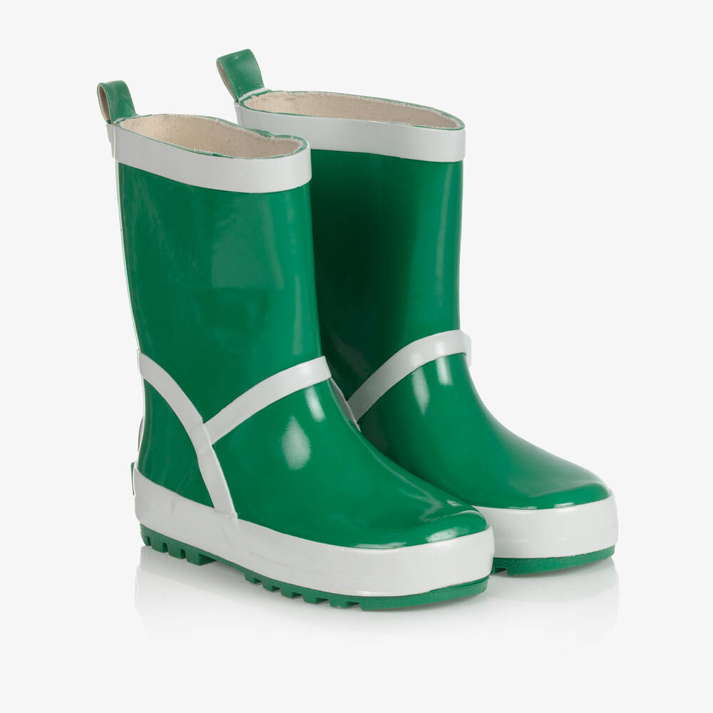 Playshoes - Bottes de pluie réfléchissantes vertes  | Childrensalon