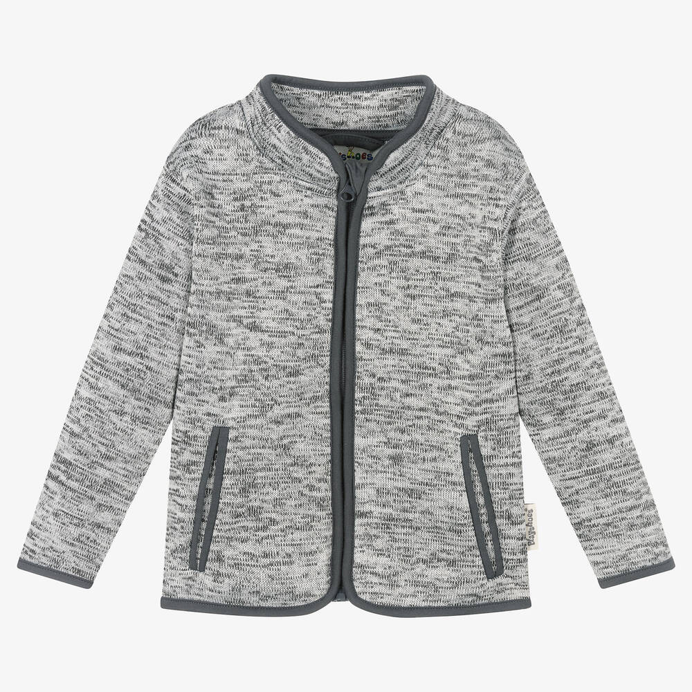 Playshoes - Grey Knitted Zip-up Top | Childrensalon
