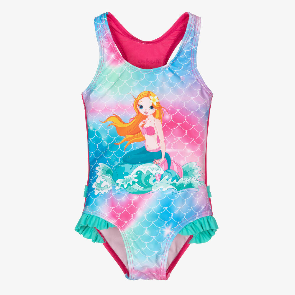 Playshoes - Pink & Blue Mermaid Swimsuit (UPF50+) | Childrensalon