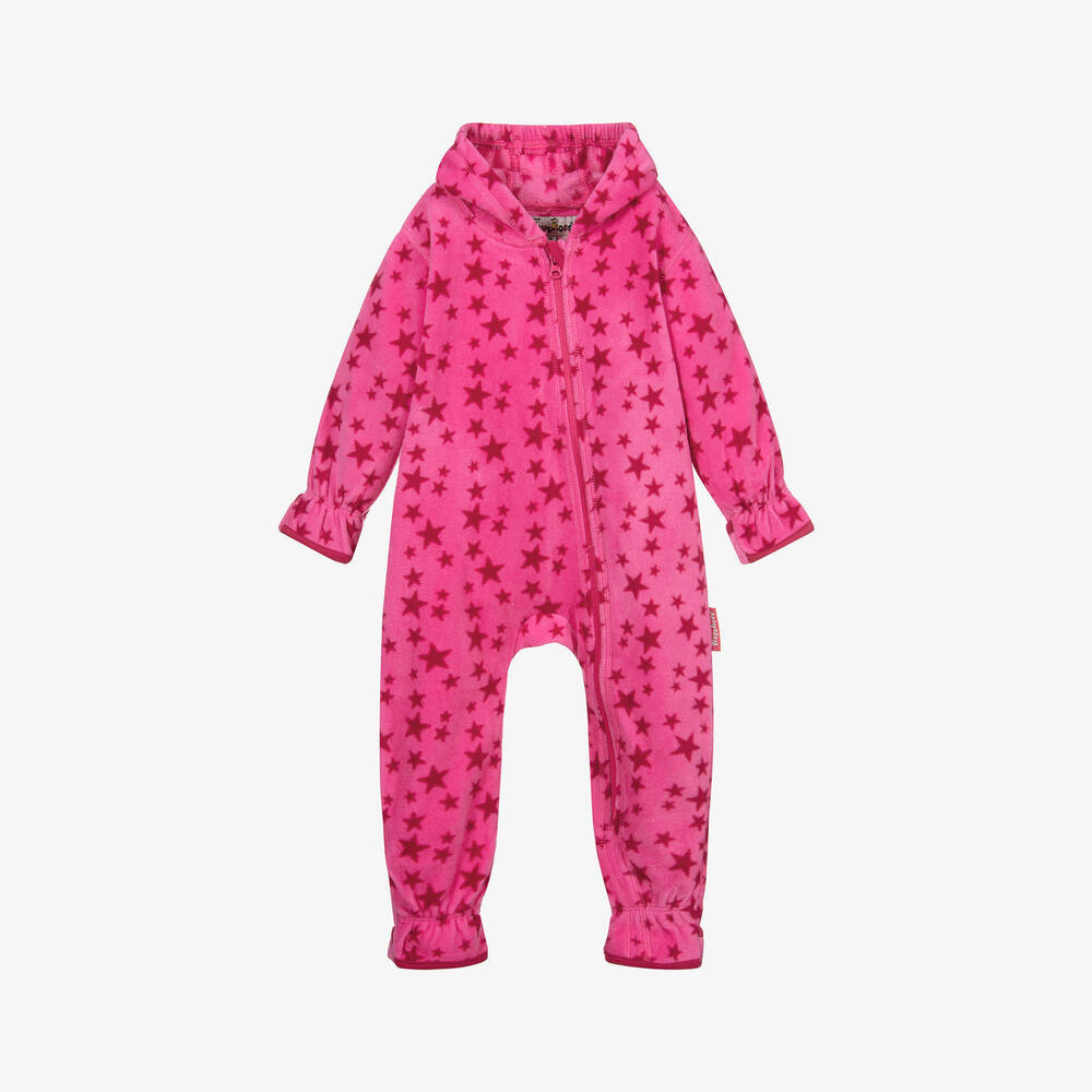 Playshoes - Pink Fleece Pramsuit | Childrensalon