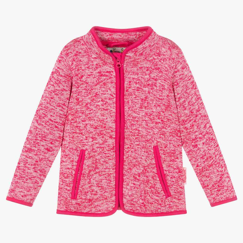 Playshoes - Pink Knitted Zip-up Top | Childrensalon