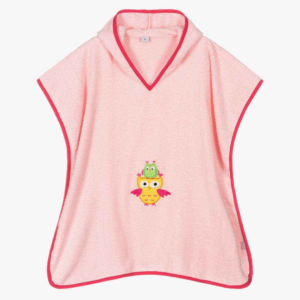 Playshoes - Pink Owl Cotton Hooded Towel | Childrensalon