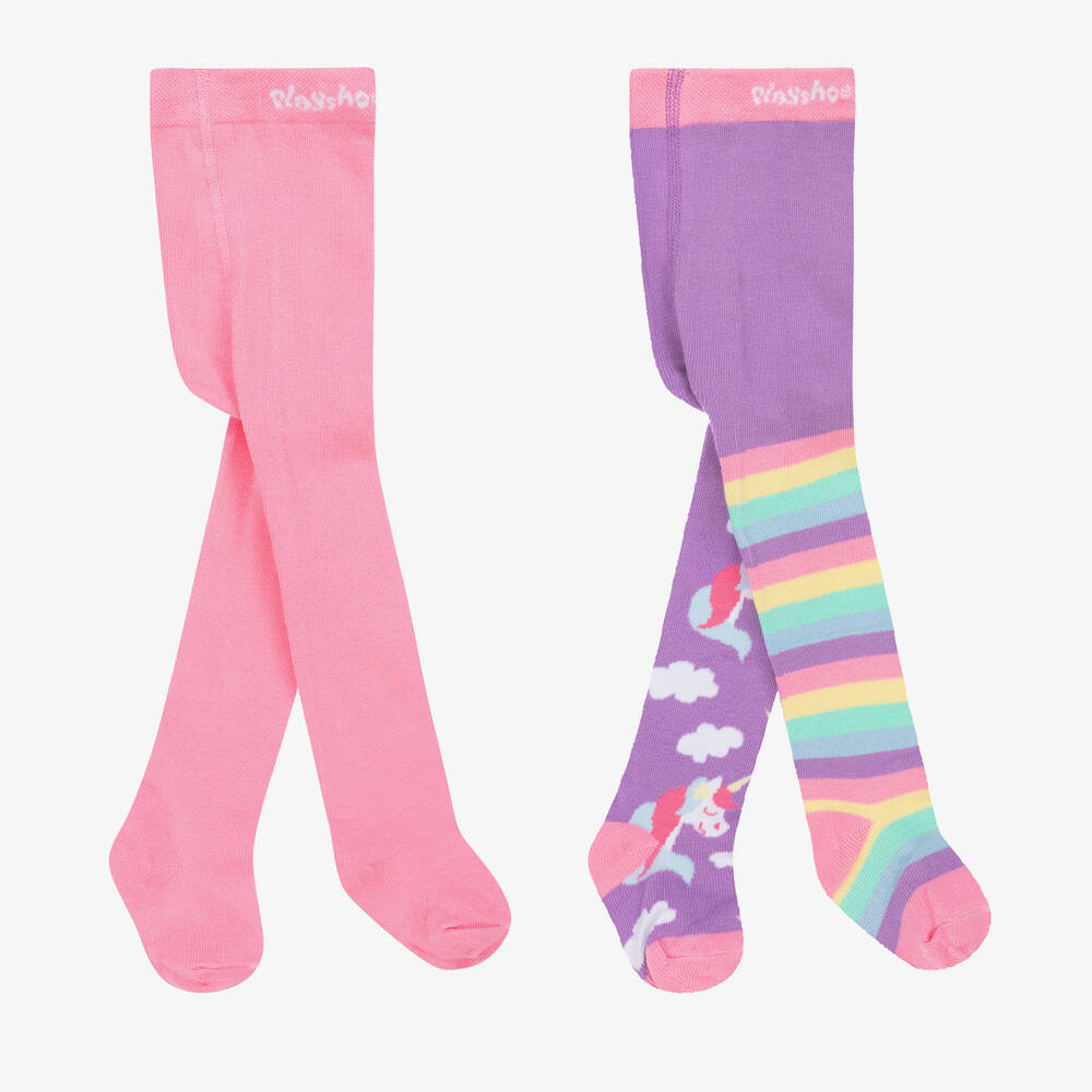 Playshoes - Pink & Purple Tights (2 Pack) | Childrensalon