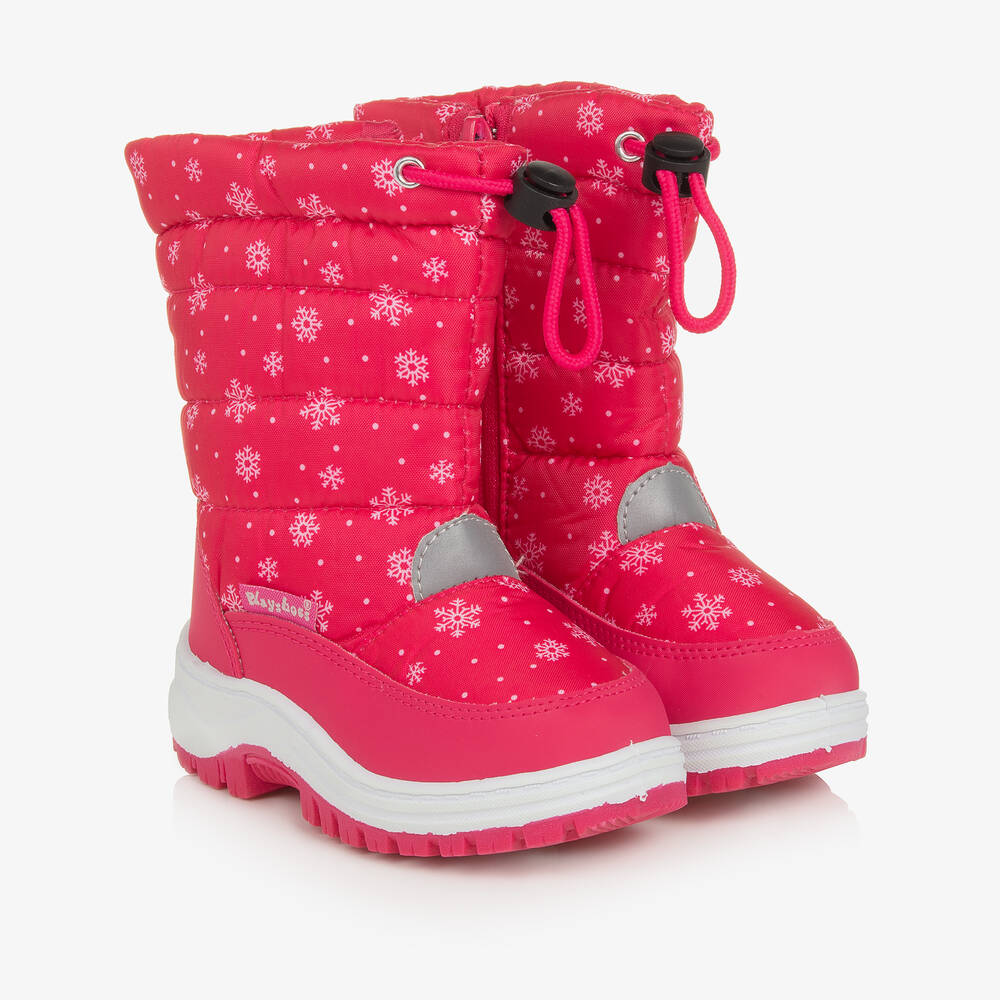 Playshoes - Bottes de neige roses à flocons de neige | Childrensalon