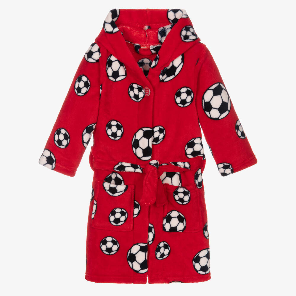 Playshoes - Red Football Fleece Dressing Gown | Childrensalon