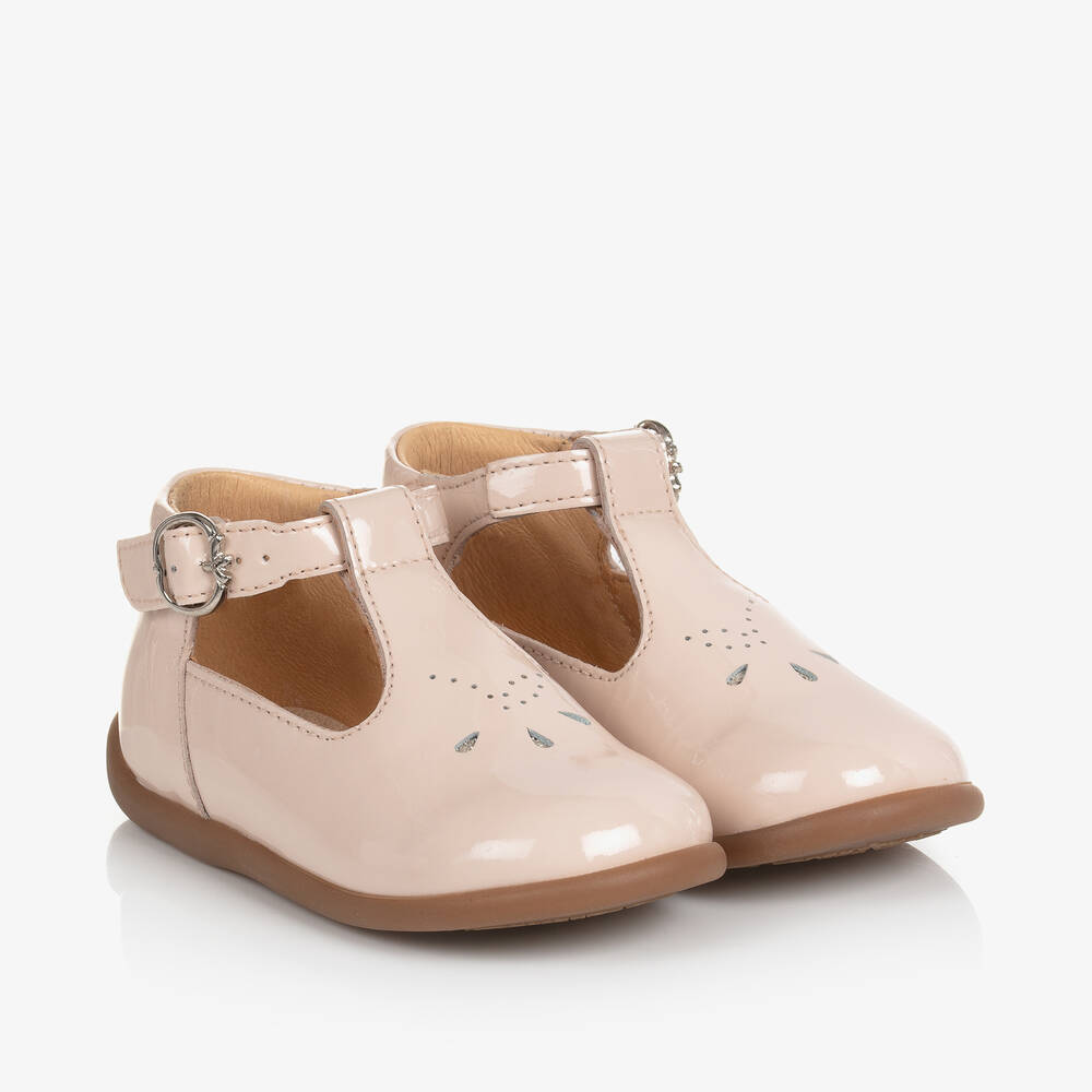 Pom d'Api - Baby Girls Pink Patent First Walker Shoes | Childrensalon