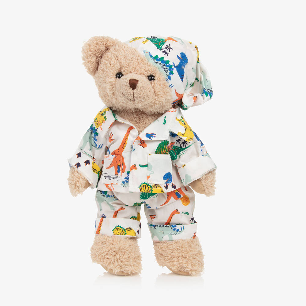 Powell Craft - Beige Dino Pyjama Teddy Bear Soft Toy (30cm) | Childrensalon