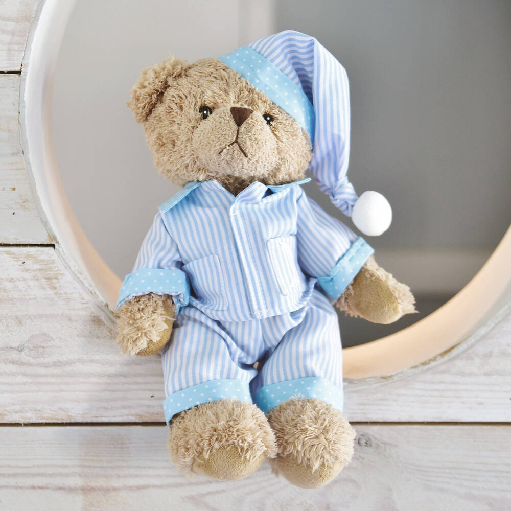 Powell Craft - Blue Stripe Pyjama Teddy Bear (34cm)