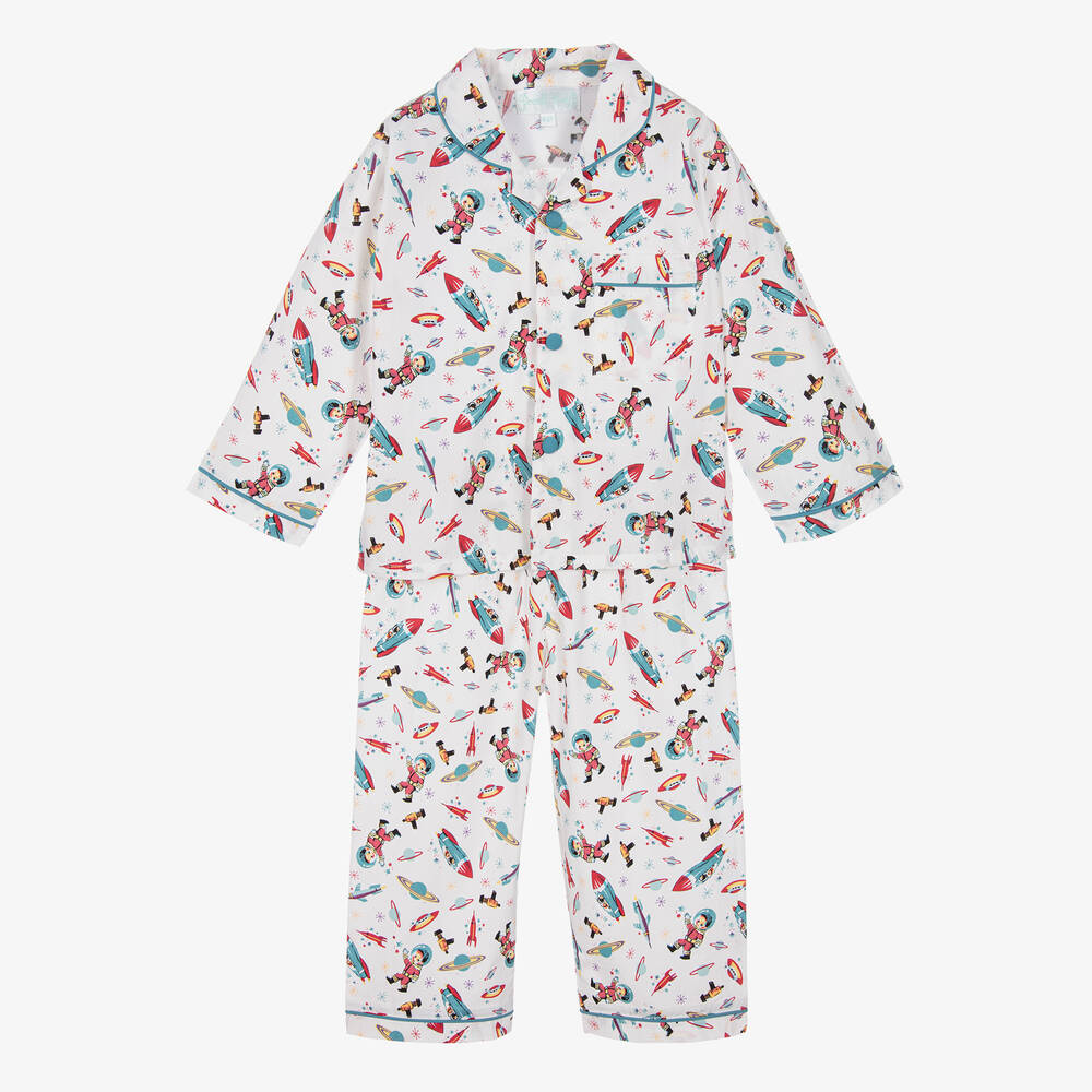 Powell Craft - Pyjama blanc en coton Garçon | Childrensalon