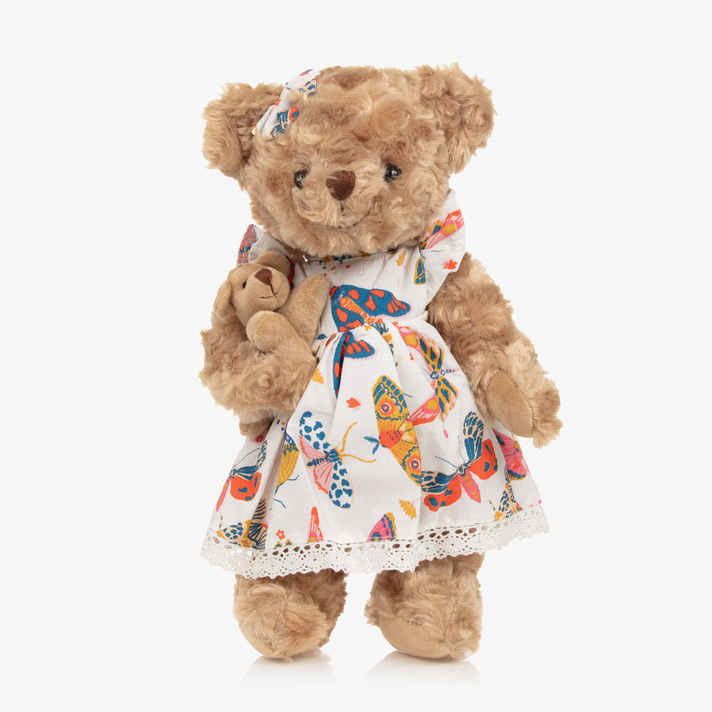 Powell Craft - Brown Butterfly Dress Teddy Soft Toy (30cm) | Childrensalon