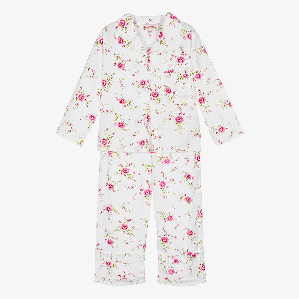 Powell Craft - Girls Floral Cotton Pyjamas | Childrensalon