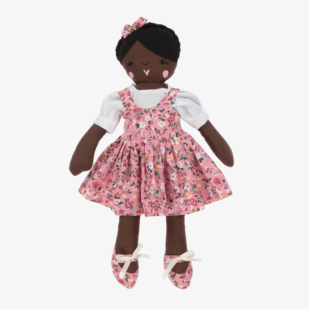 Powell Craft - Хлопковая тряпичная кукла в одежде с цветами (38см) | Childrensalon
