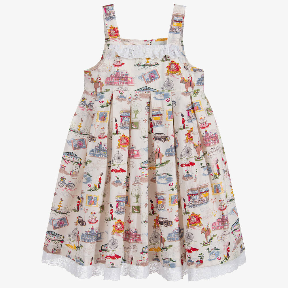 Powell Craft - Girls Ivory Cotton Dress | Childrensalon