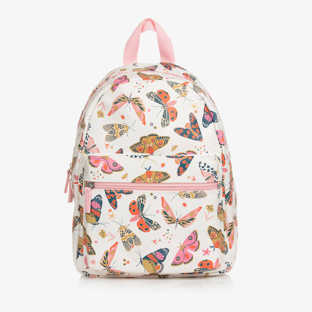 Powell Craft - حقيبة ظهر جلد صناعي لون أبيض وزهري (32 سم) | Childrensalon