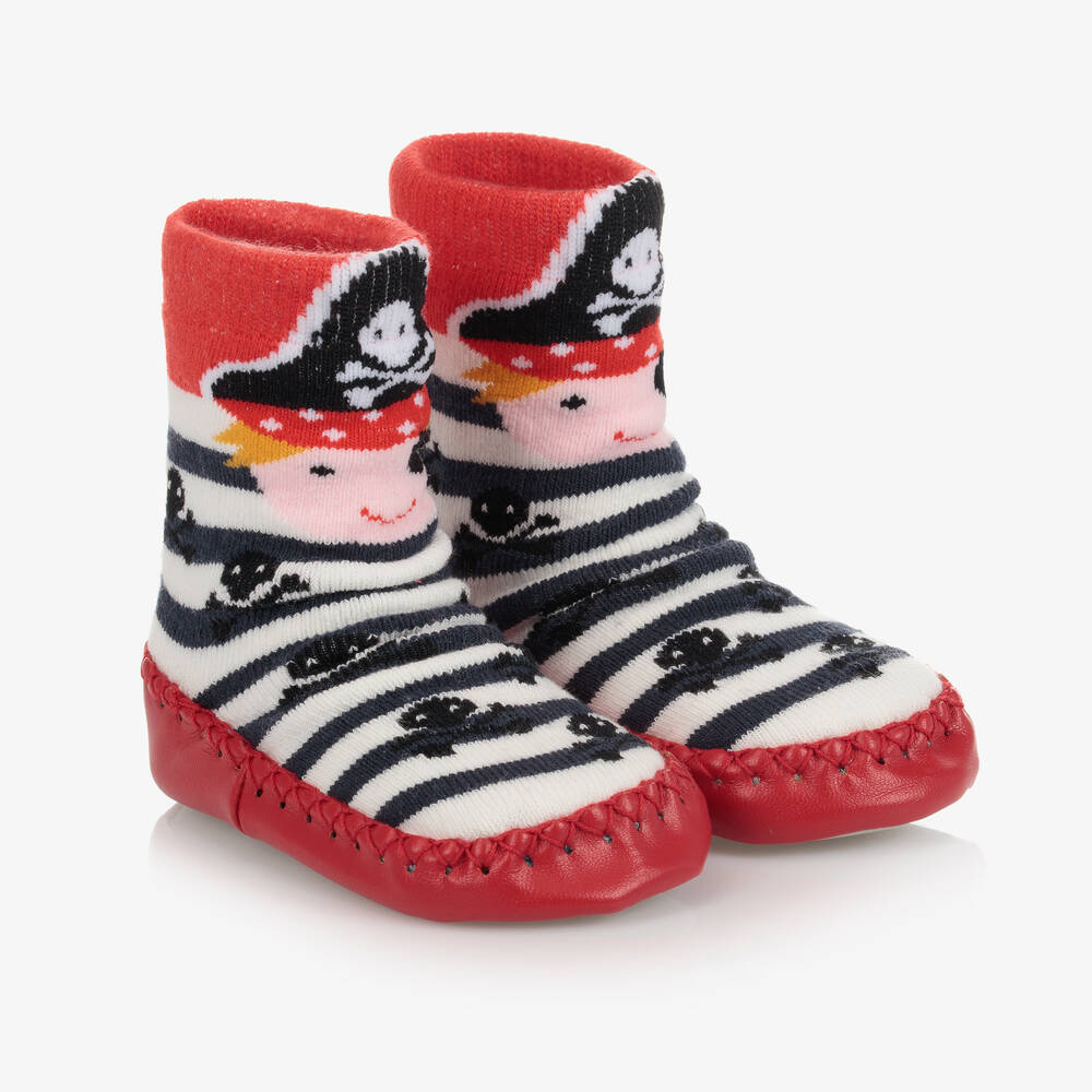 Powell Craft - Red Pirate Slipper Socks | Childrensalon