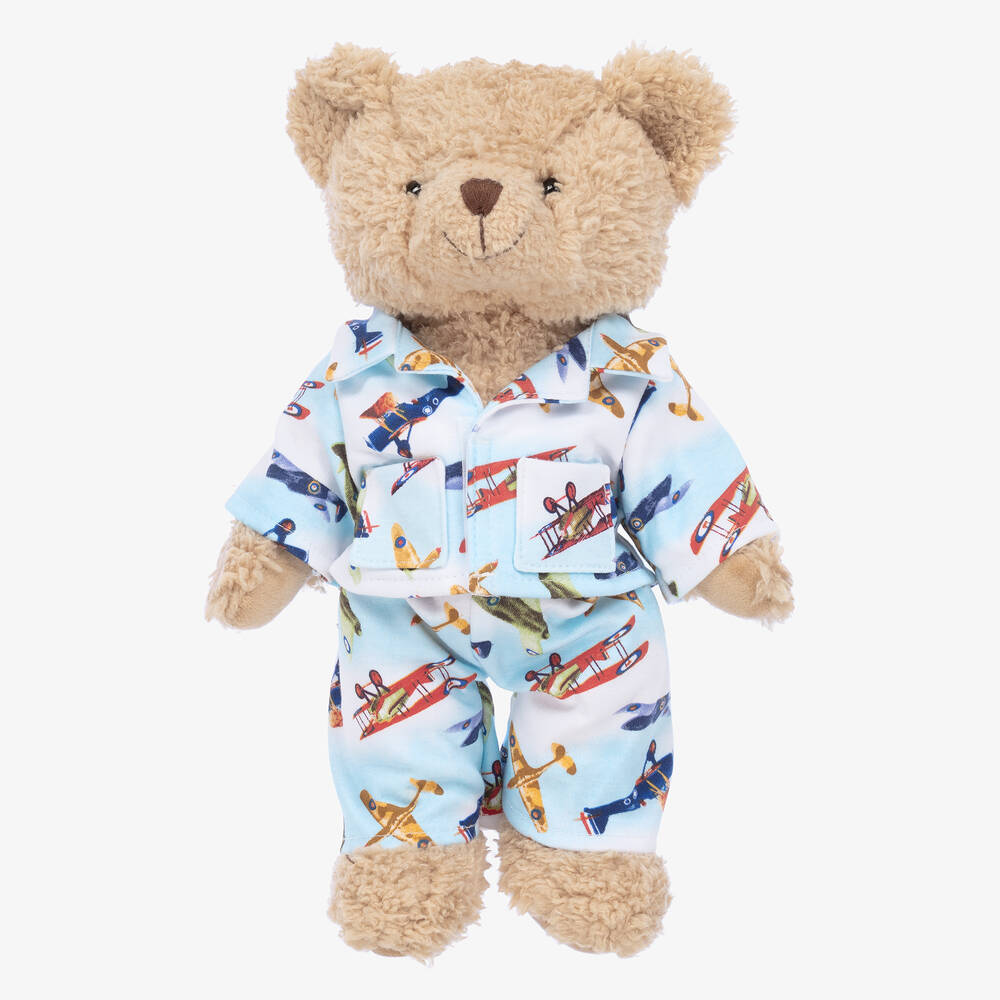 Powell Craft - Vintage Plane Pyjama Teddy Bear (34cm) | Childrensalon